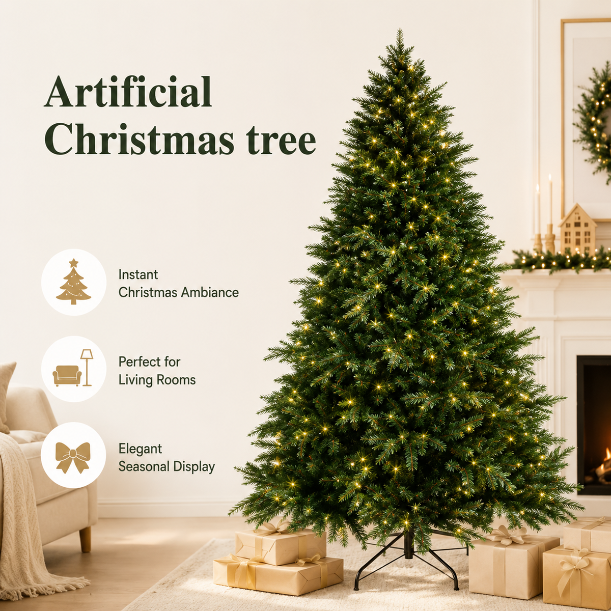 Künstlicher Weihnachtsbaum 120–180 cm aus PE/PVC
