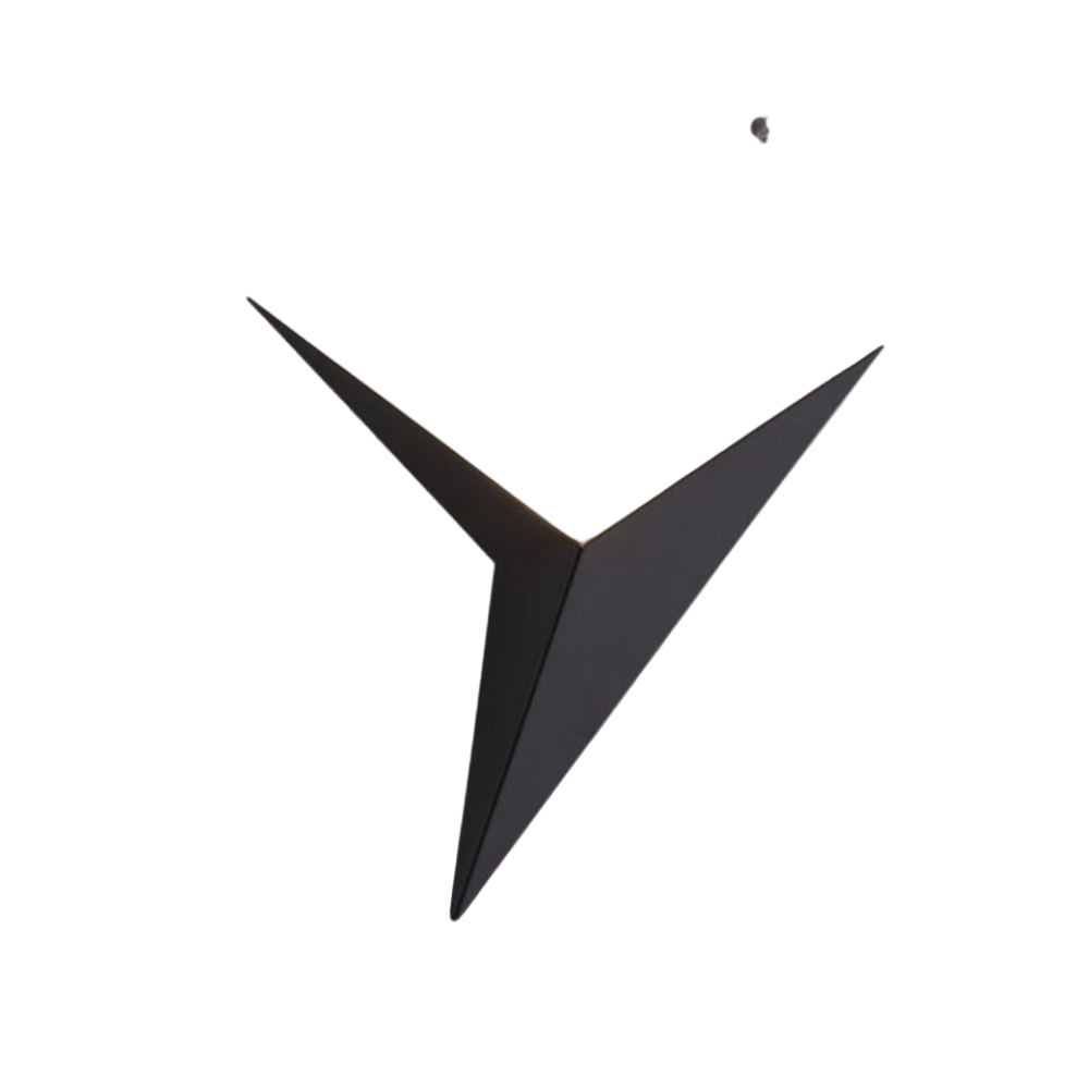 LumoTri LED-Wandleuchte modern in Dreiecksform Schwarz fürs Wohnzimmer