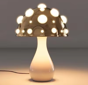 GlühPilz Tischlampe Märchenstil LED Rotweiß für Schlafzimmer