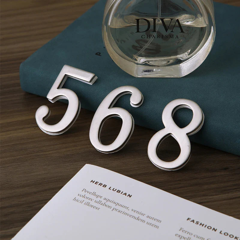 Edelstahl Hausnummer Modern Außen Wetterfest für Fassade und Hauseingang 3D Optik Silber