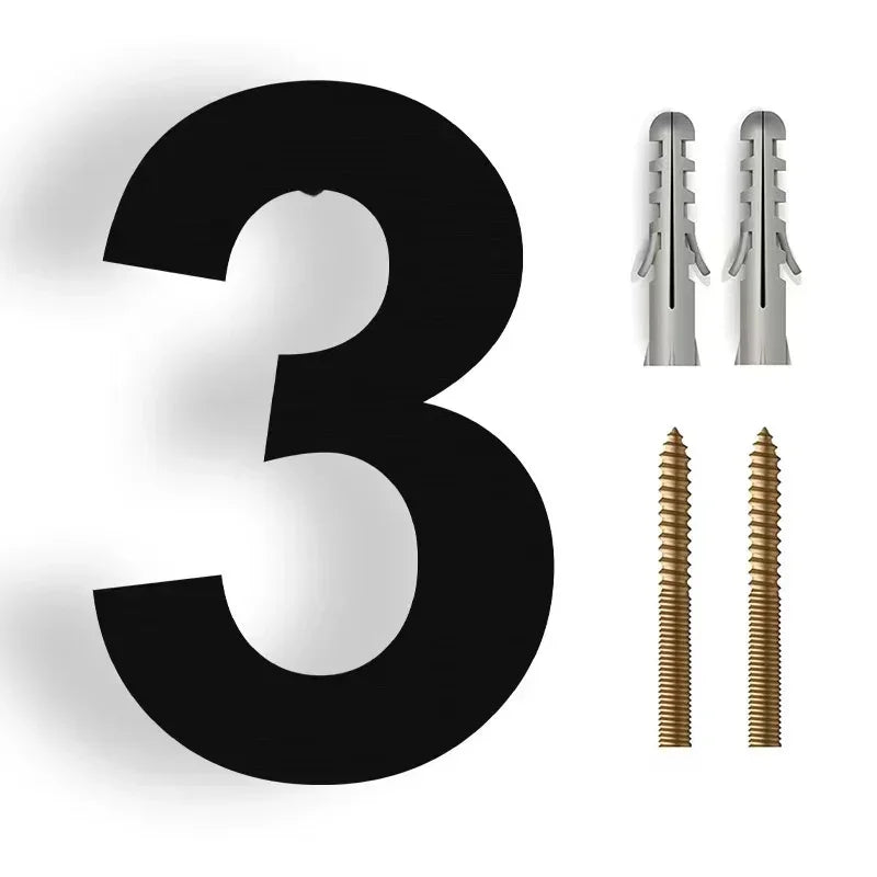 Edelstahl Hausnummer 3D Modern Außen Wetterfest für Fassade und Hauseingang Anthrazit