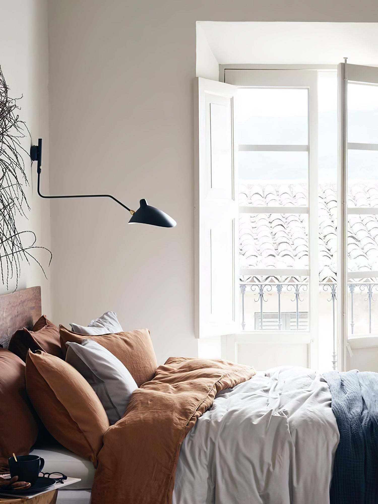 SerenLuce Wandleuchte – Modern, Gelenkarm, Schwarz, Für Wohnzimmer