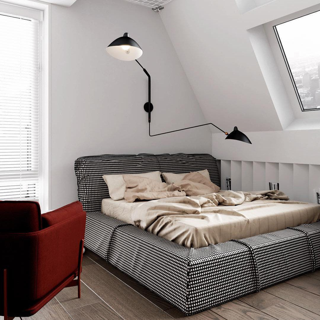 SerenLuce Wandleuchte – Modern, Gelenkarm, Schwarz, Für Wohnzimmer