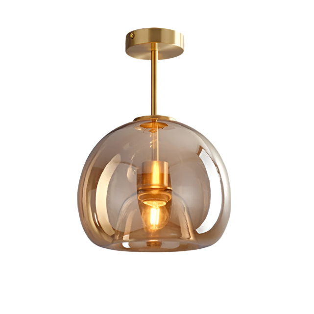 AuriLume Deckenlampe Modern Glas Kupferoptik für Wohnzimmer