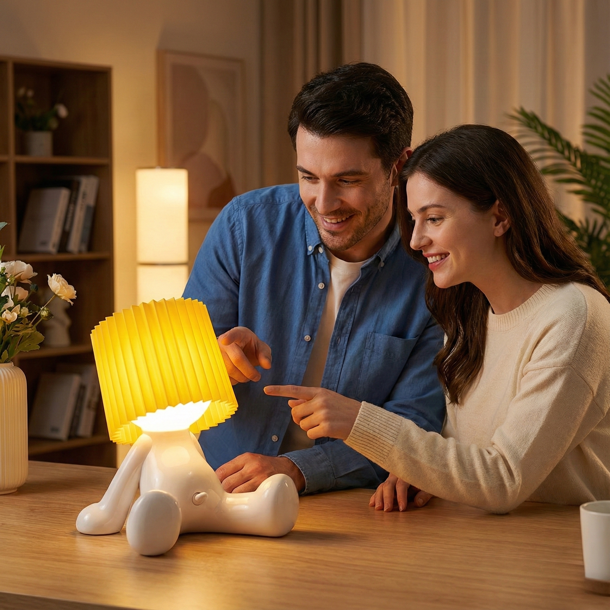 Sitz-Bruno – Witzige Akku-Tischlampe sitzend | 8 Farben LED