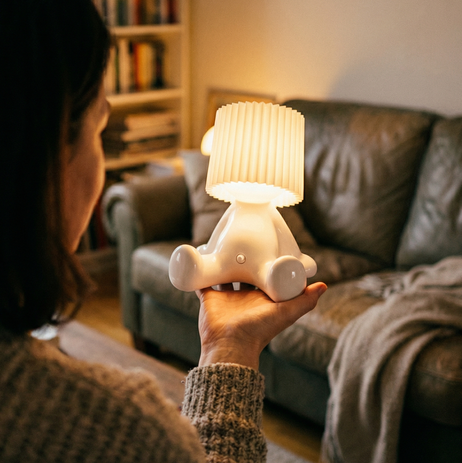 Sitz-Bruno – Witzige Akku-Tischlampe sitzend | 8 Farben LED