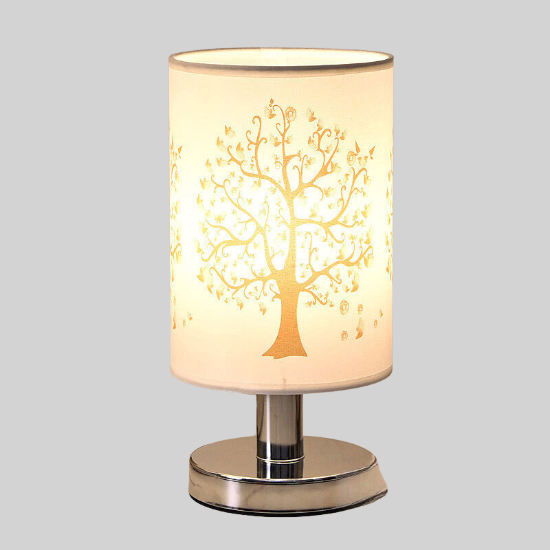 ClearGlow - Moderne weiße Lampe mit Holzsockel