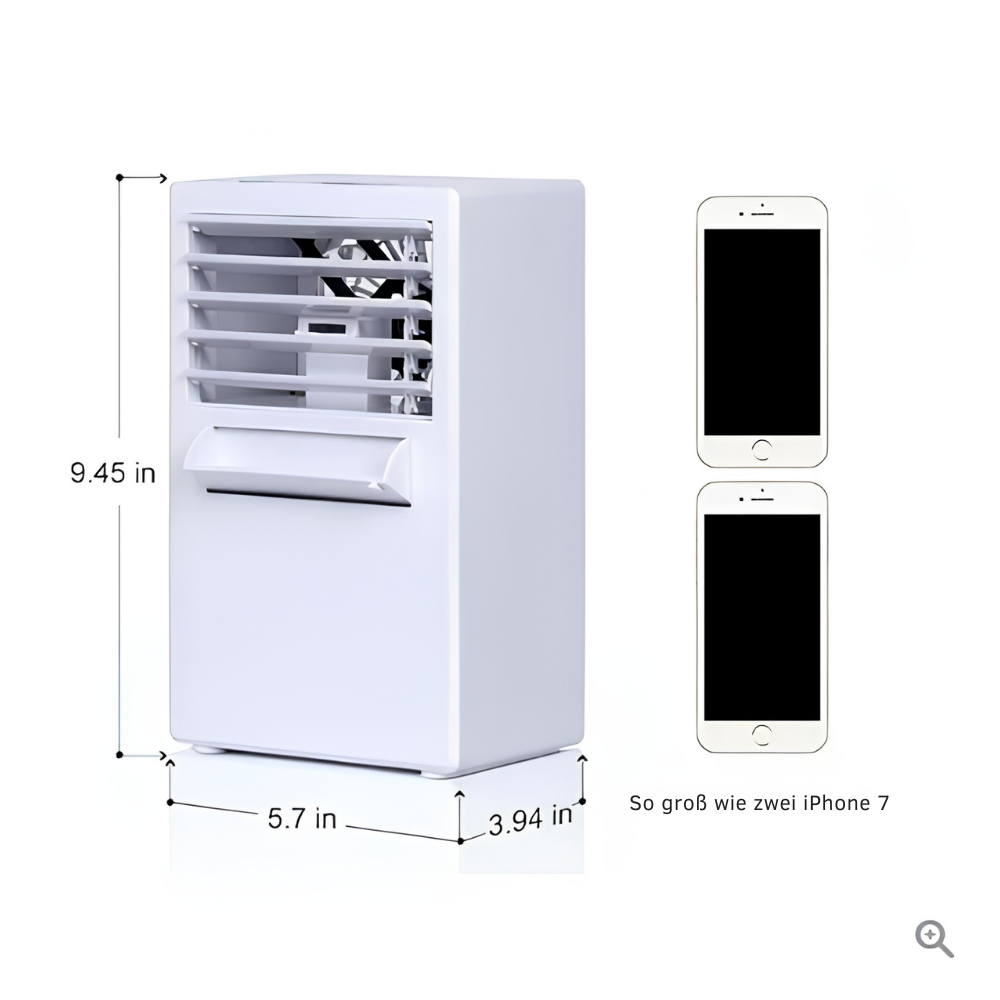 Mini Klimaanlage USB 3-in-1 – Kühlend, Befeuchtend, Luftreinigend – Leise 45dB – Kompakt für Büro und Heim