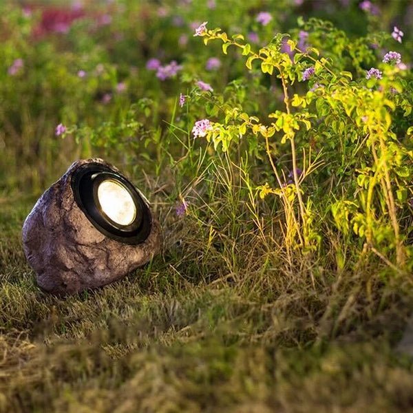 Solar Gartenleuchte LED Warmweiß Außen in Steinoptik IP65 für Garten und Einfahrt Modern