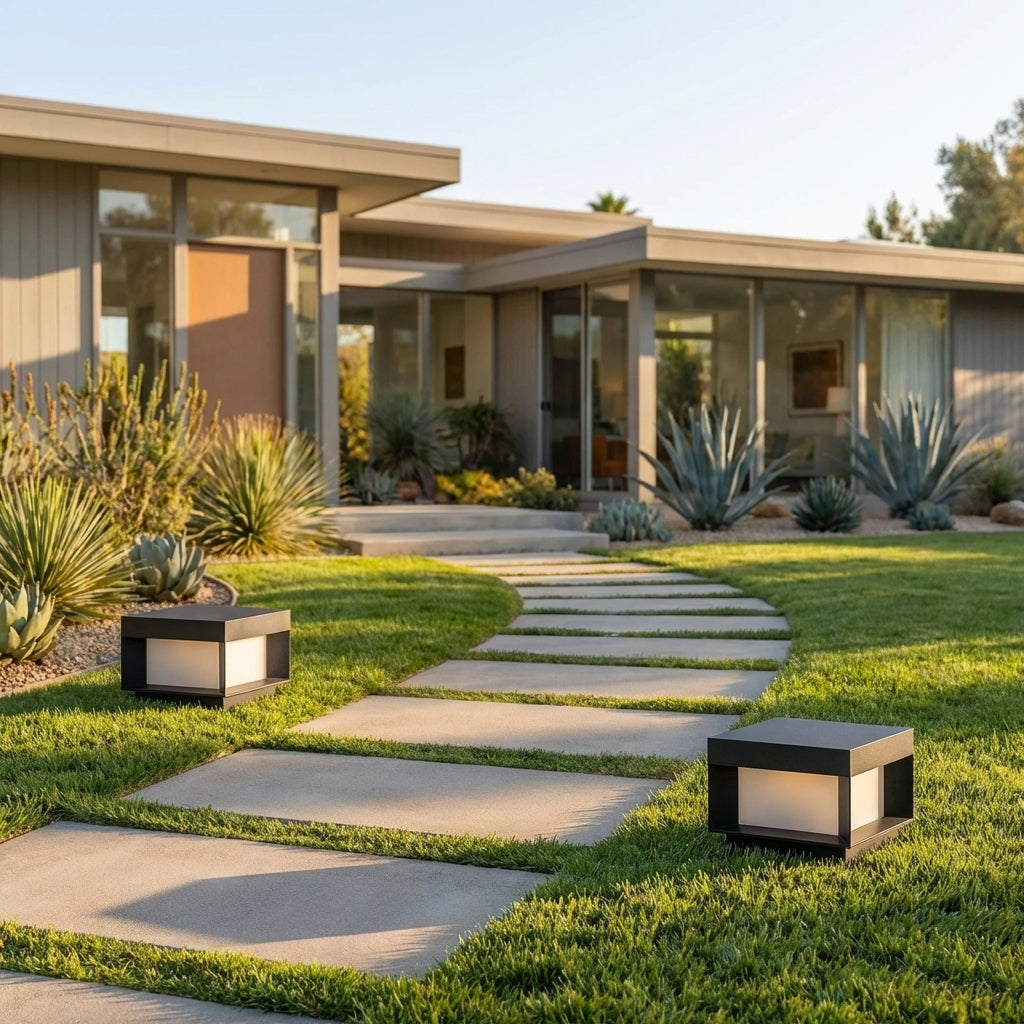 Solar Gartenleuchte LED Außen IP65 Modernes Würfeldesign für Gartenweg und Terrasse mit Edelstahlgehäuse