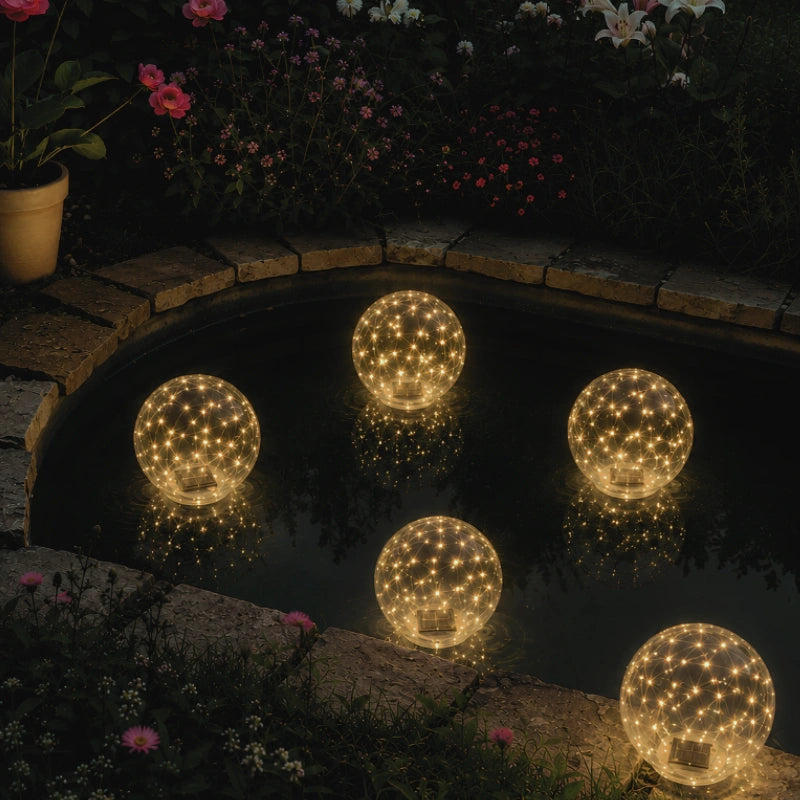 Solarlampe | Kugelförmige, Schwimmende Solarleuchte für Garten 3