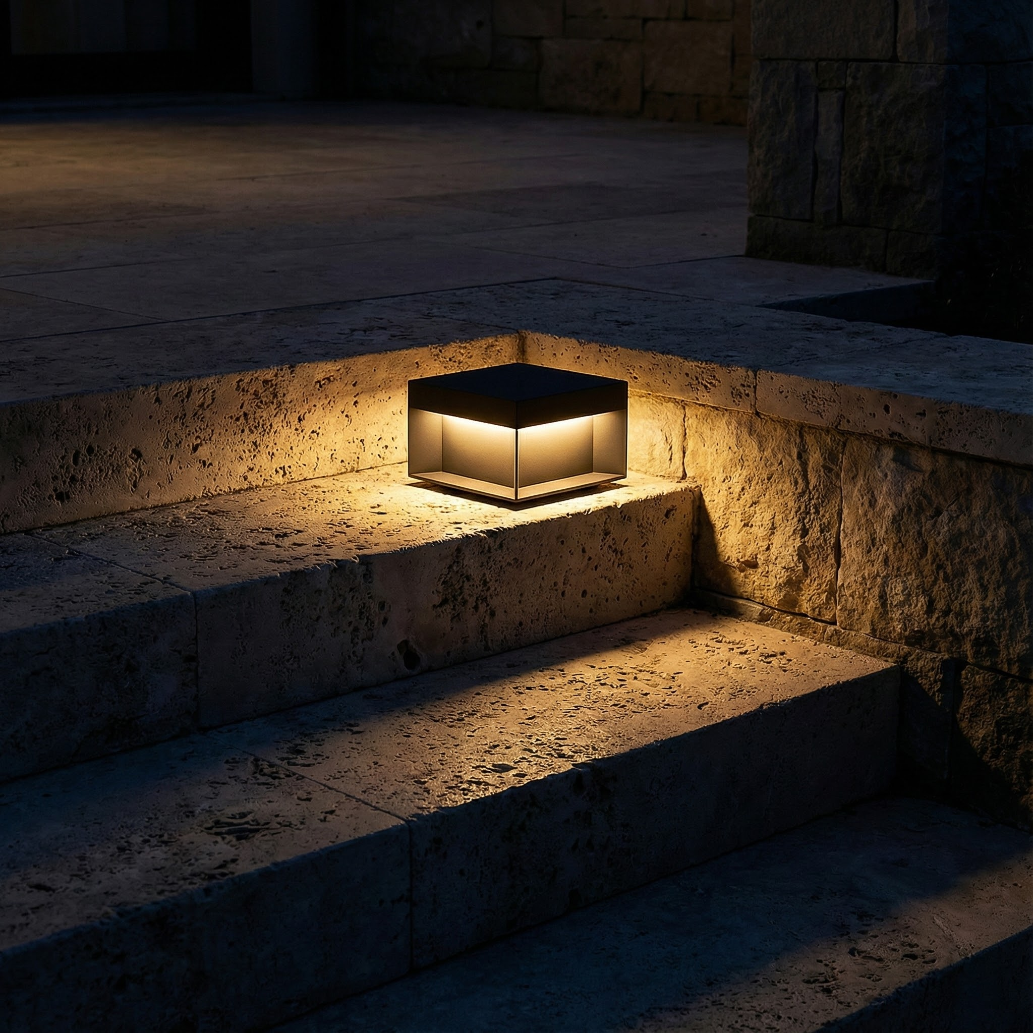 Solarleuchte | Modernes Würfeldesign, Edelstahlkonstruktion 4