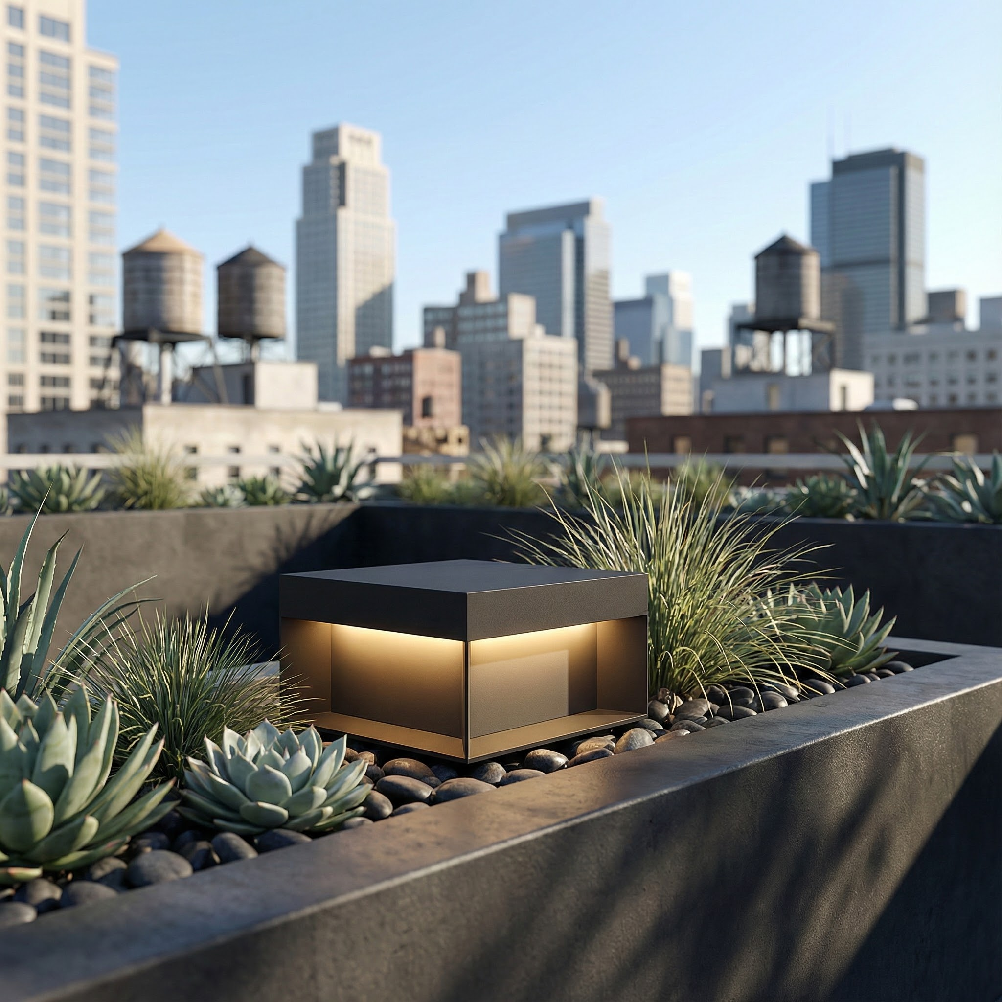 Solarleuchte | Modernes Würfeldesign, Edelstahlkonstruktion 6