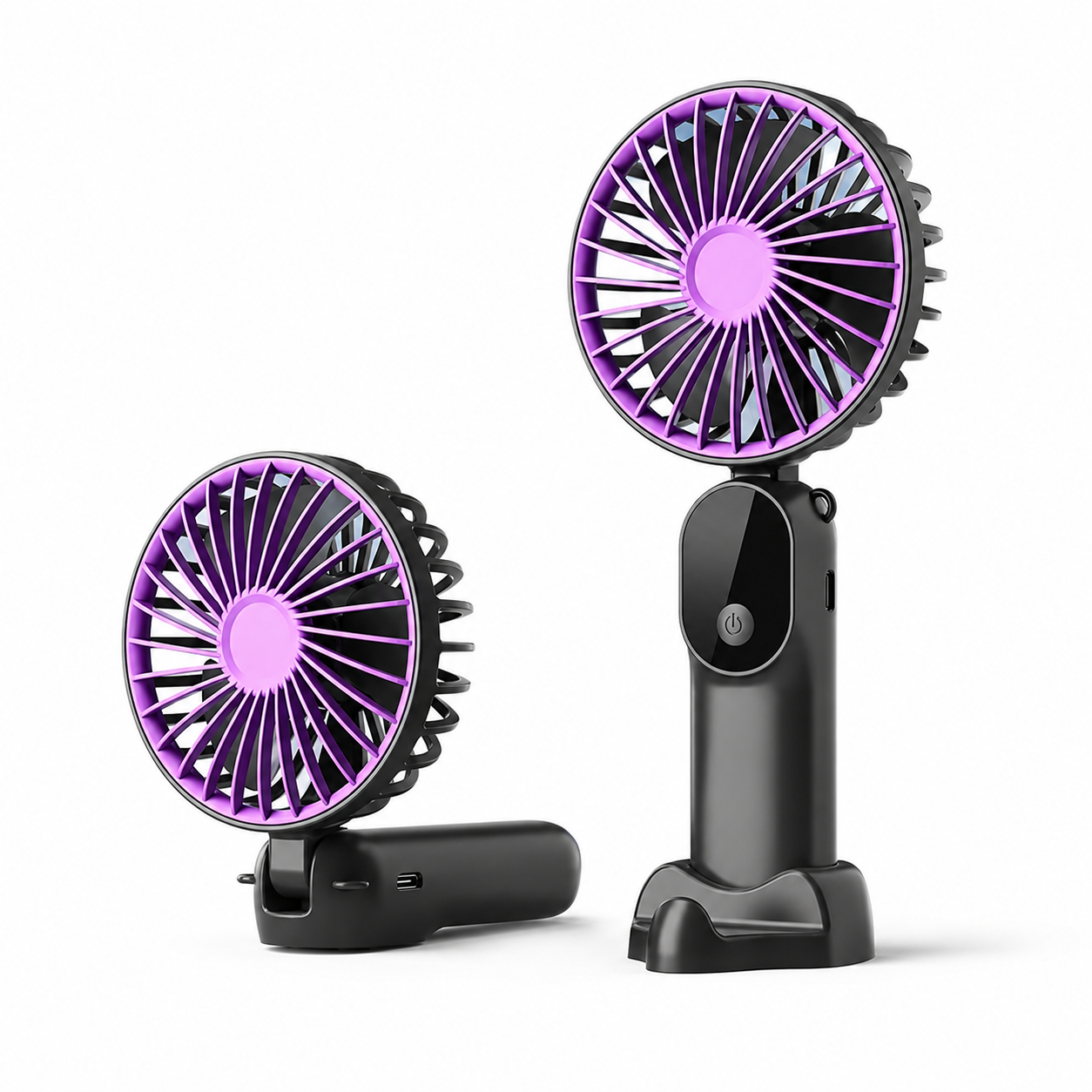 Tragbarer Ventilator | Faltbar, 6 Geschwindigkeiten, USB Wiederaufladbar 0