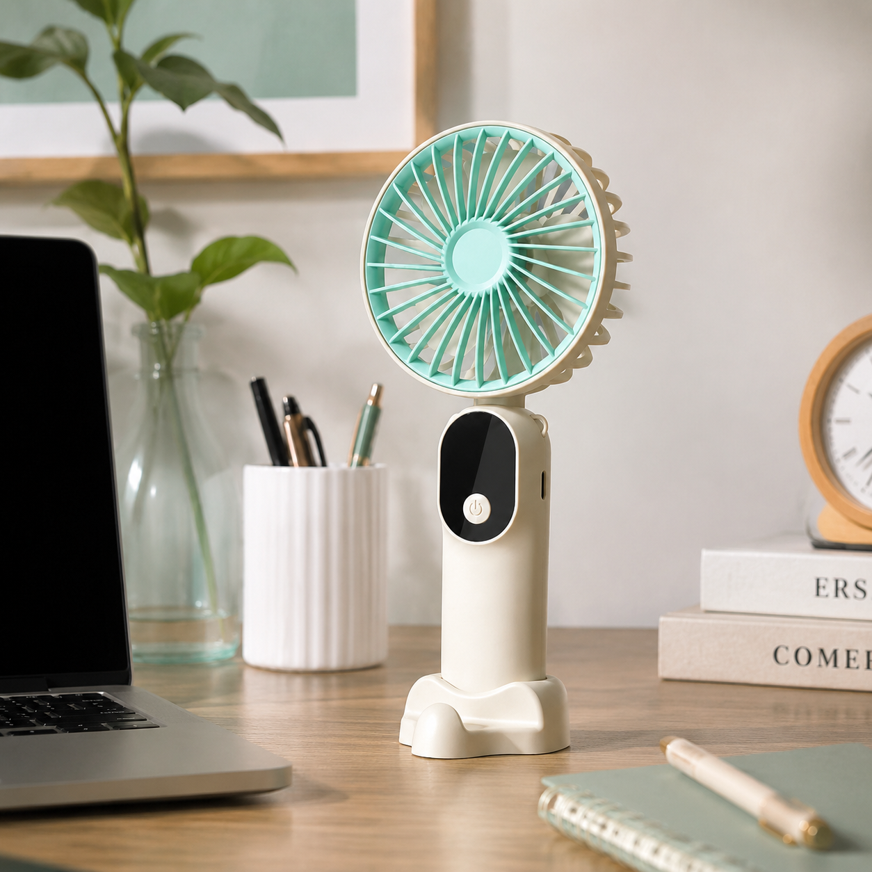 Tragbarer Ventilator | Faltbar, 6 Geschwindigkeiten, USB Wiederaufladbar 2