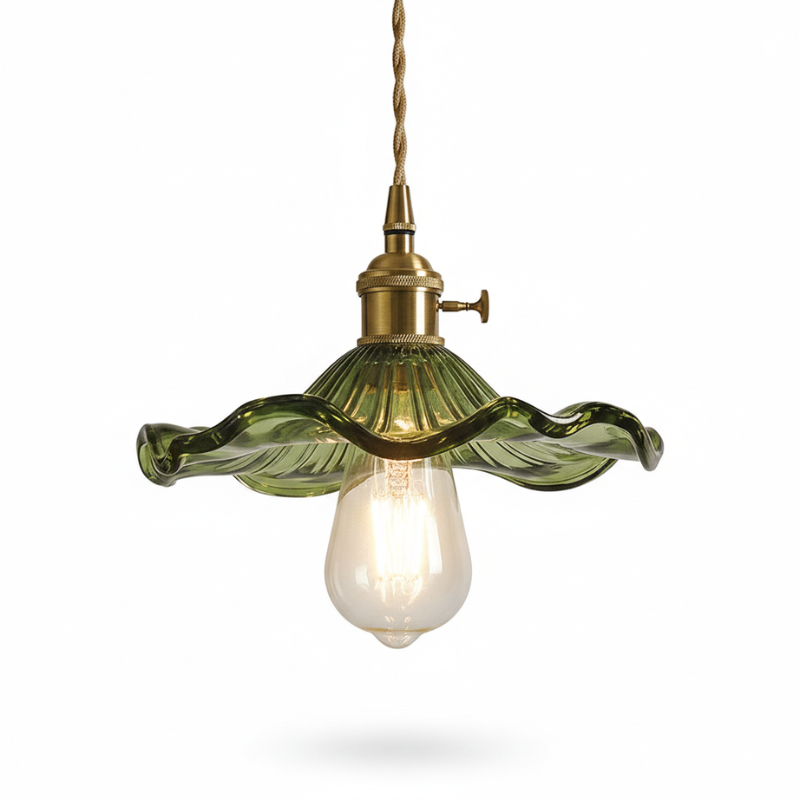 Tropical Bloom Pendelleuchte aus Glas & Messing