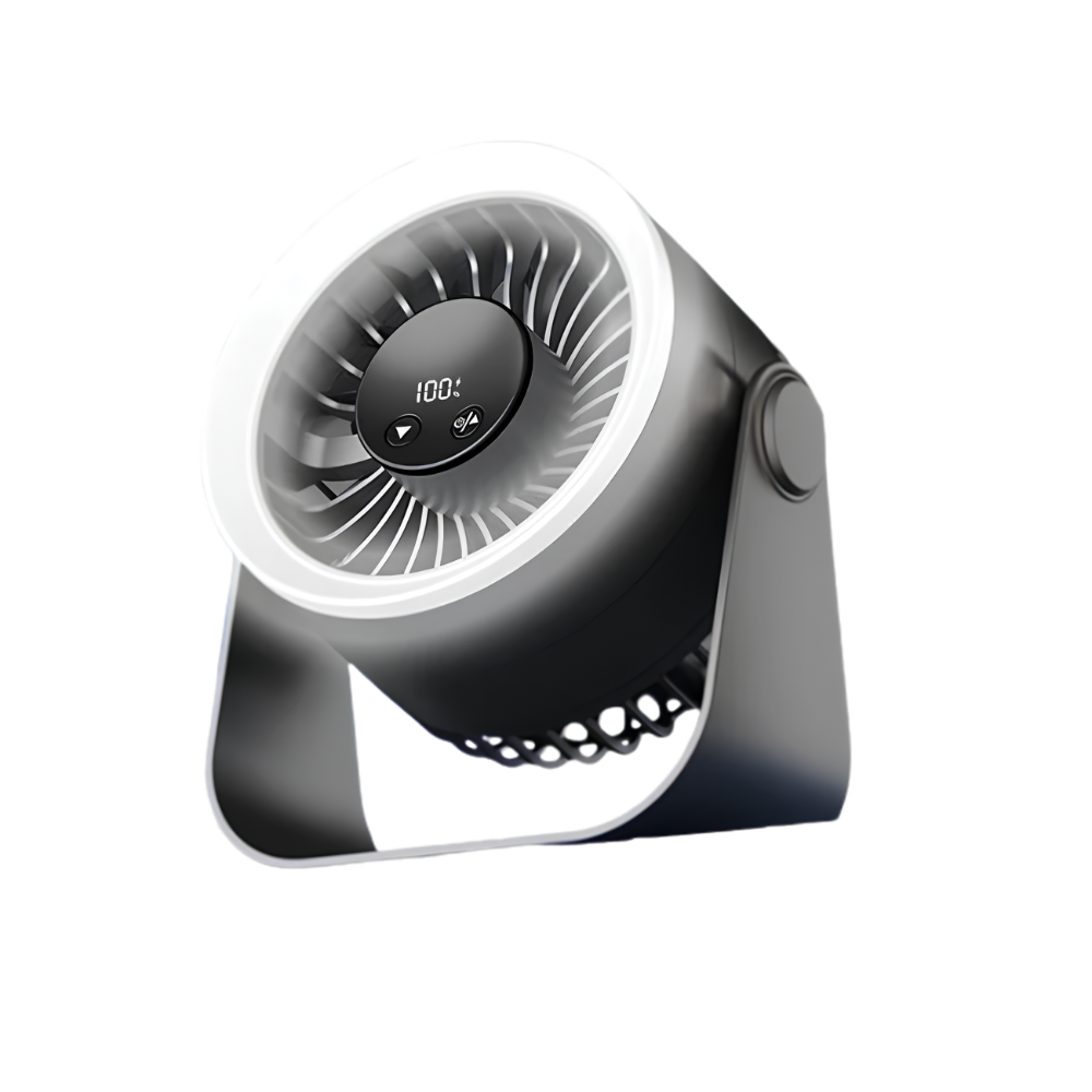 Mini Ventilator mit USB Aufladung & Licht – Tragbar, Kompakt – Für Büro & Schlafzimmer