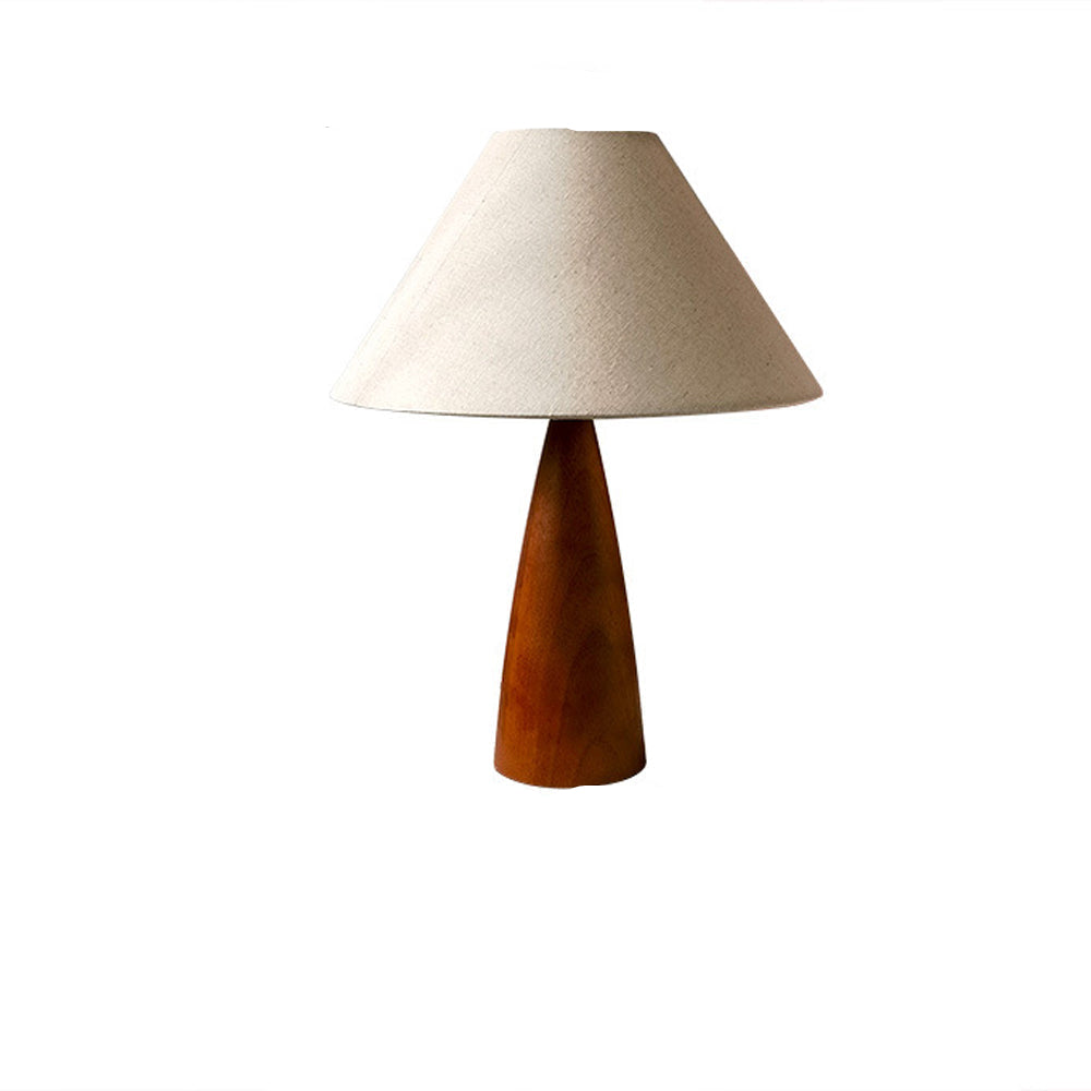 LumiEra Tischlampe Mid-Century aus Massivholz, Warmton für Wohnzimmer