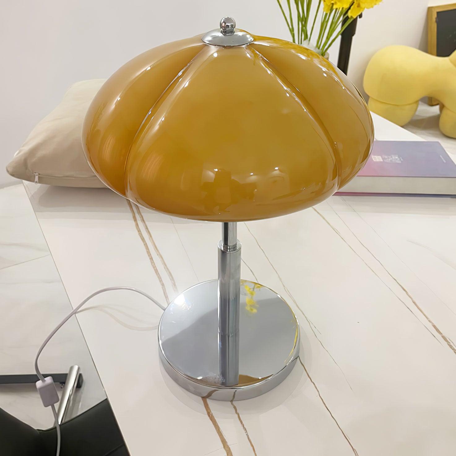 MushGlow Bauhaus Tischlampe – Modernes Pilzdesign Dimmbar Weiß Wohnzimmer