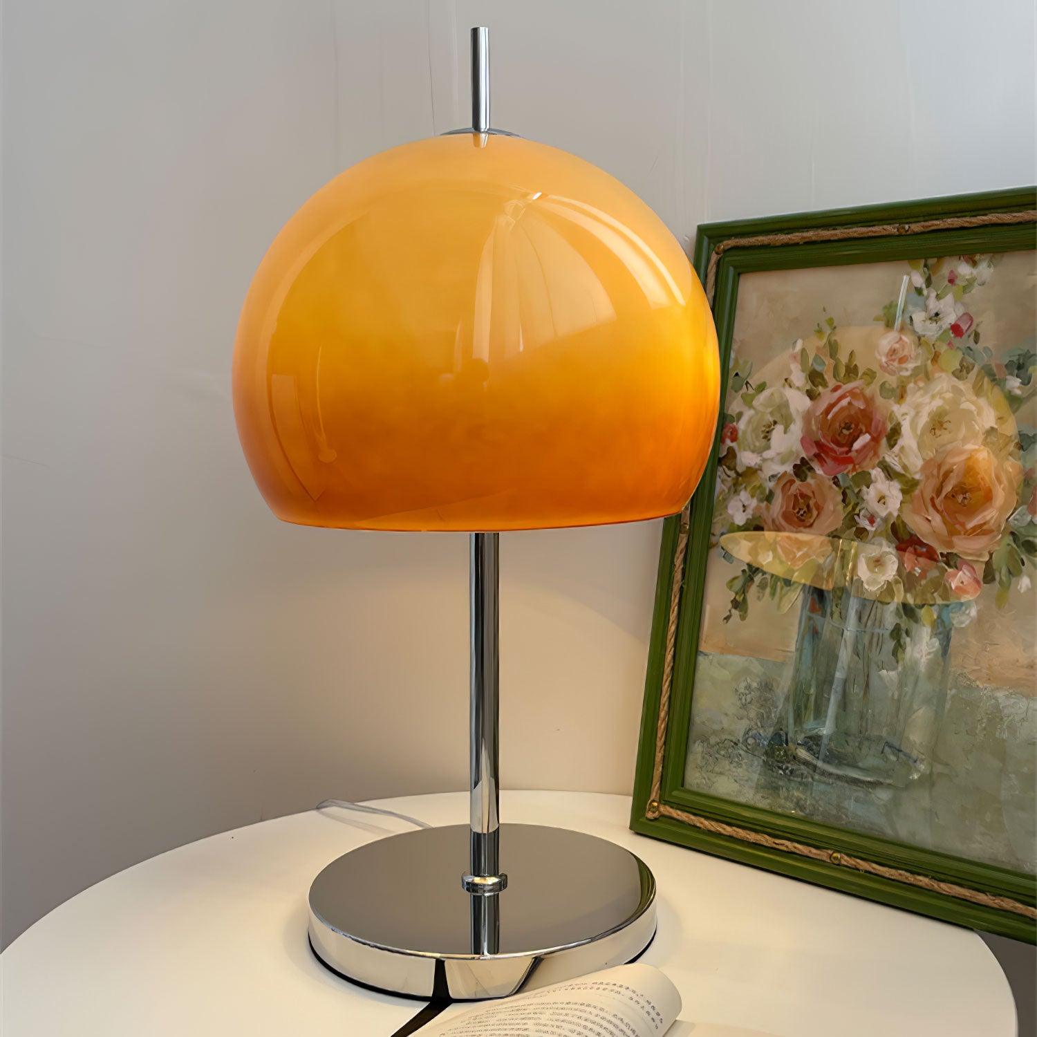 MushGlow Bauhaus Tischlampe – Modernes Pilzdesign Dimmbar Weiß Wohnzimmer