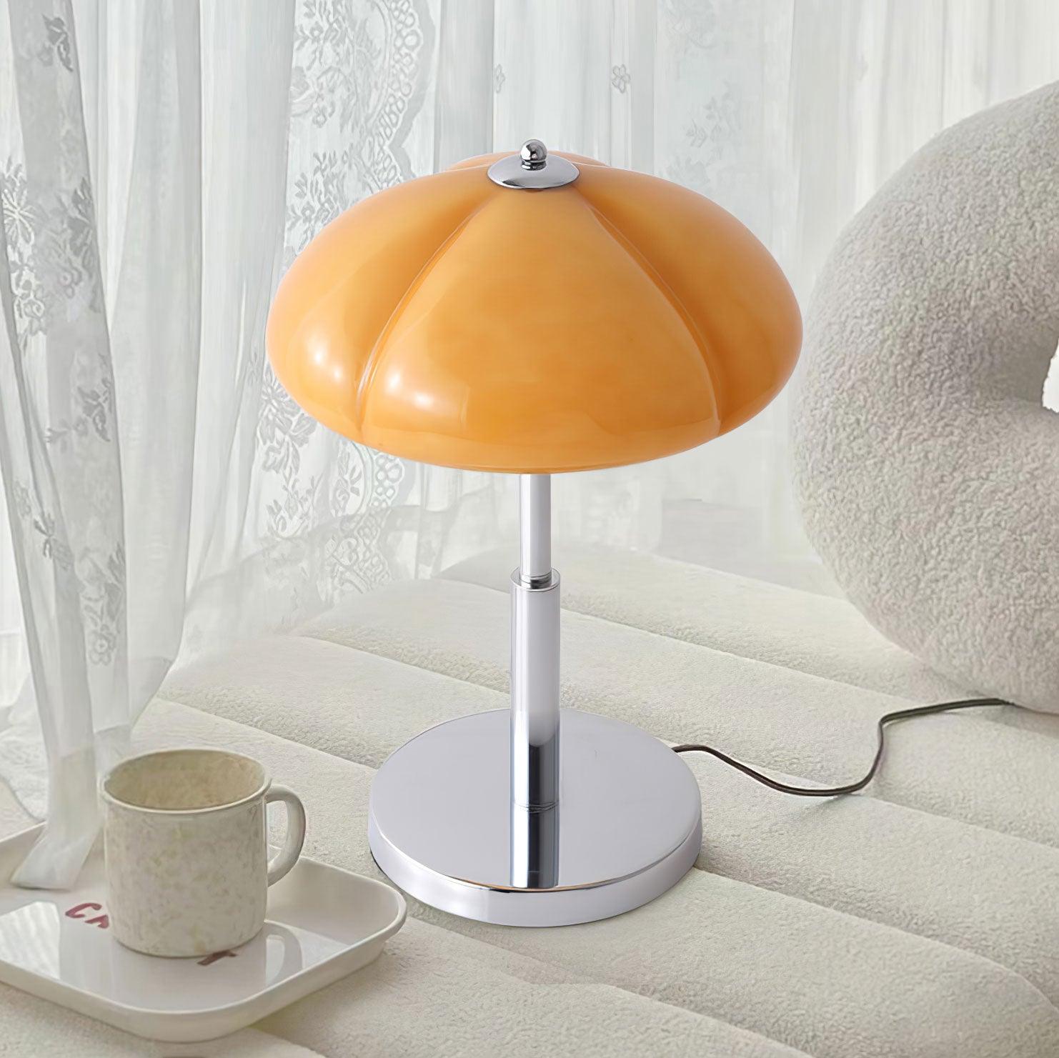 MushGlow Bauhaus Tischlampe – Modernes Pilzdesign Dimmbar Weiß Wohnzimmer