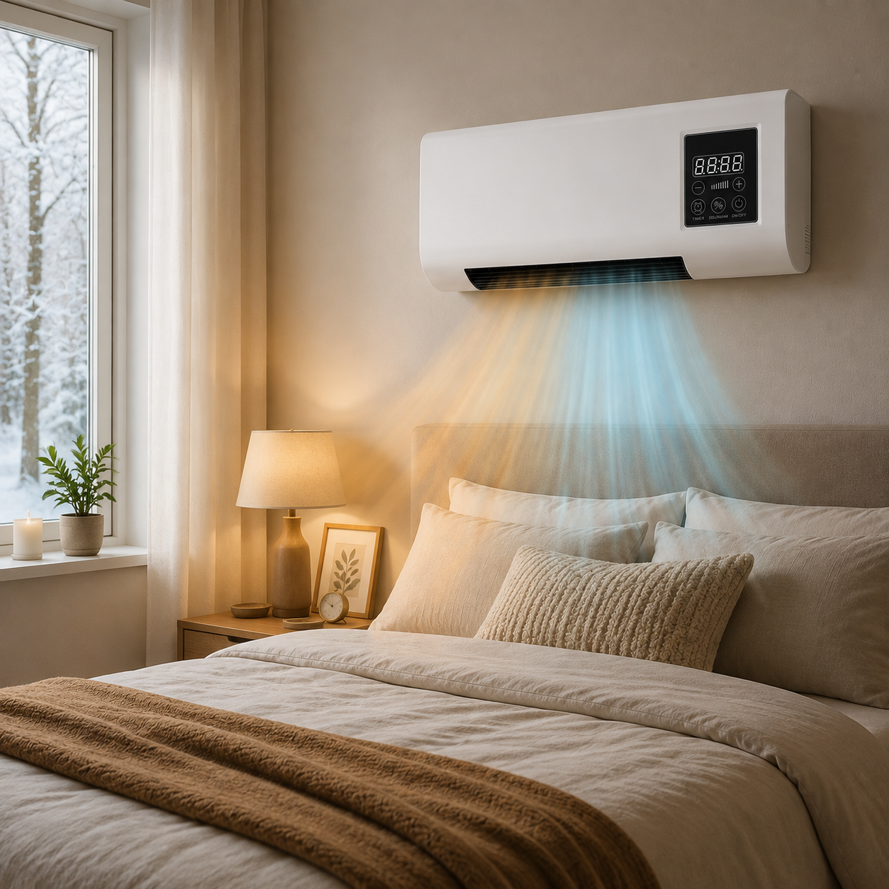 Wandklimagerät | Digitales LCD-Display, Fernbedienung 2