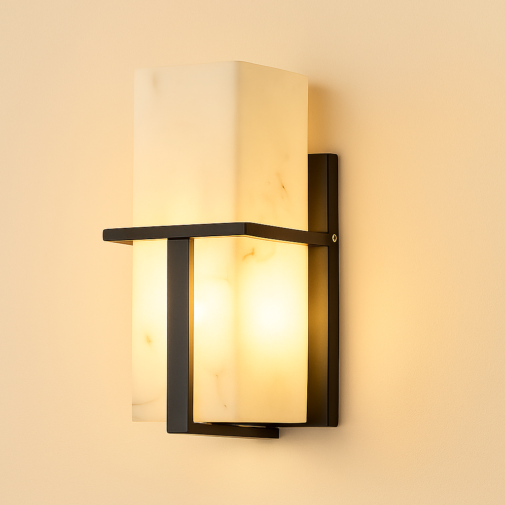 Wandleuchte | Architektonische Silhouette, Marmoreffekt 0