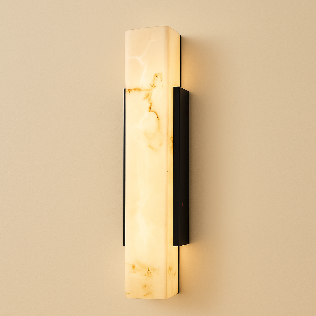 Wandleuchte | Edelstahlrückgrat, Marmor-inspirierter Kern, Wetterfest 0