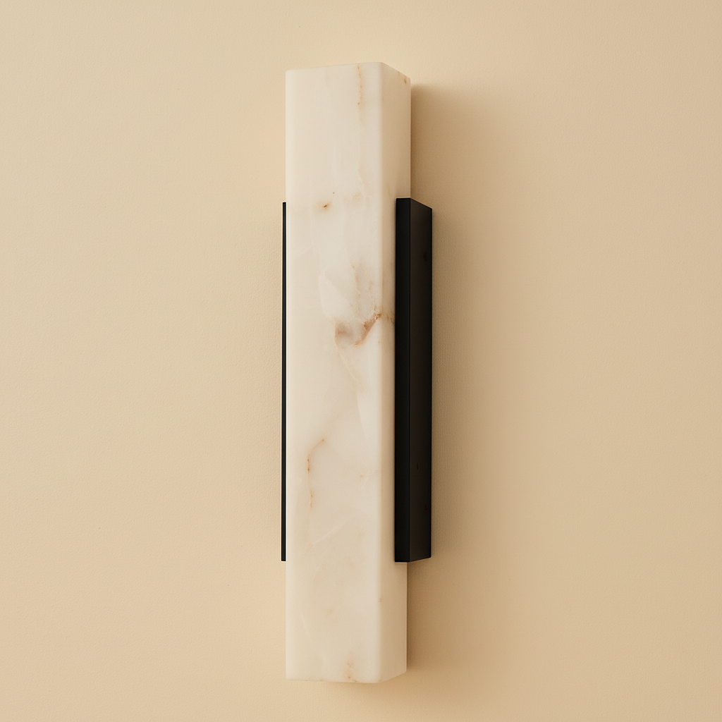 Wandleuchte | Edelstahlrückgrat, Marmor-inspirierter Kern, Wetterfest 1