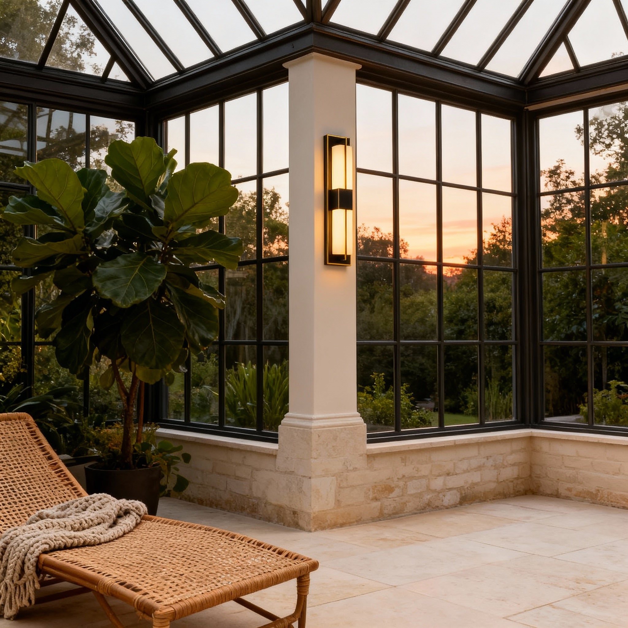 Wandleuchte | Vertikales Profil, IP65 Wasserdicht, Schwarzes Metall 4