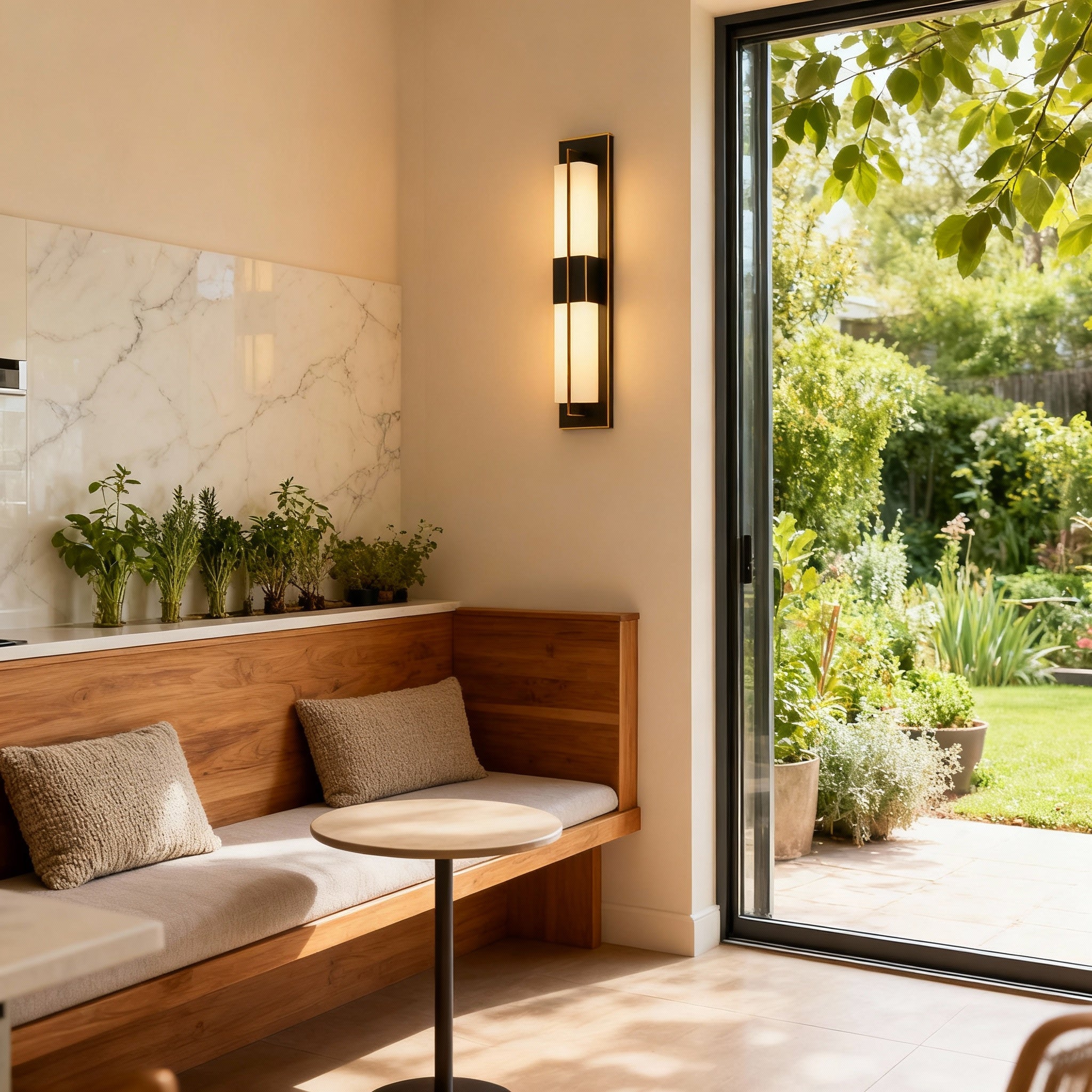 Wandleuchte | Vertikales Profil, IP65 Wasserdicht, Schwarzes Metall 6