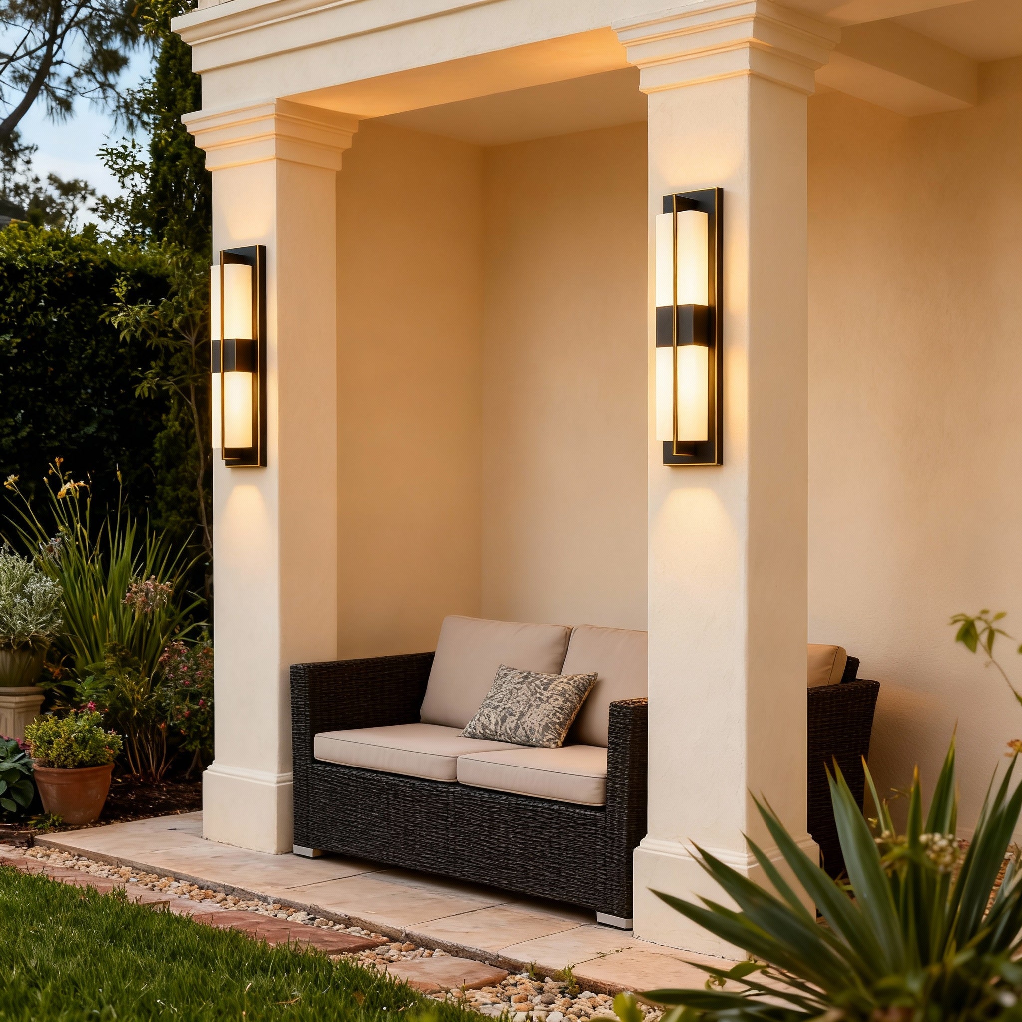 Wandleuchte | Vertikales Profil, IP65 Wasserdicht, Schwarzes Metall 7