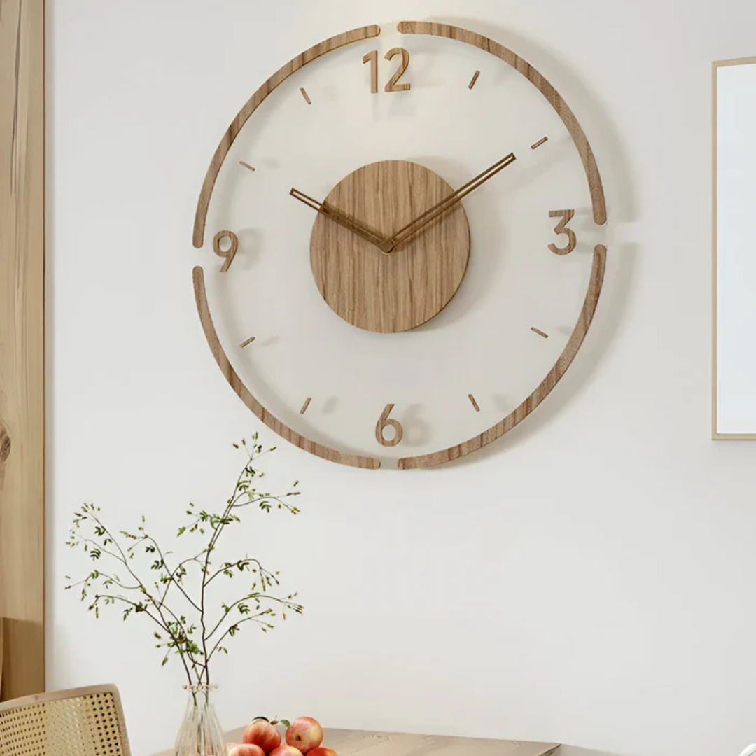 Wanduhr | Leises Quarzwerk, Acryl-Holzoptik 30 cm 0