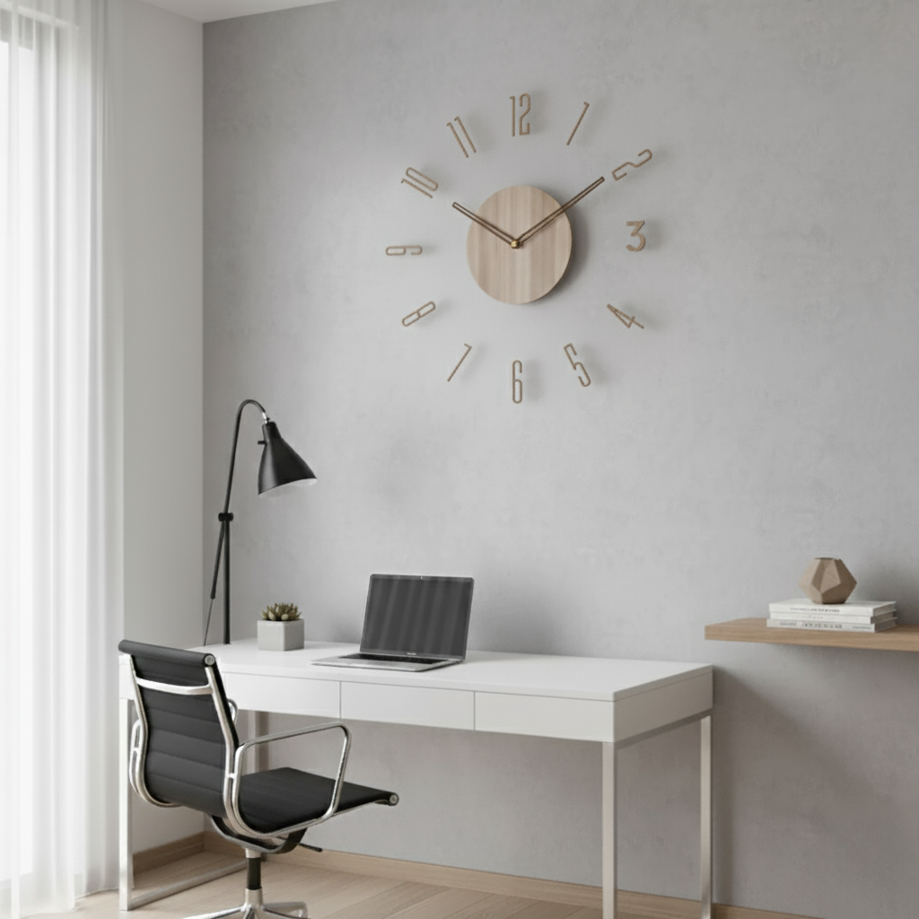 Wanduhr | Leises Quarzwerk, Acryl-Holzoptik 30 cm 4