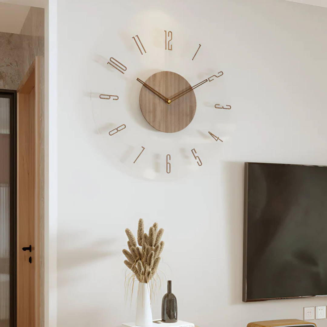 Wanduhr | Leises Quarzwerk, Acryl-Holzoptik 30 cm 5