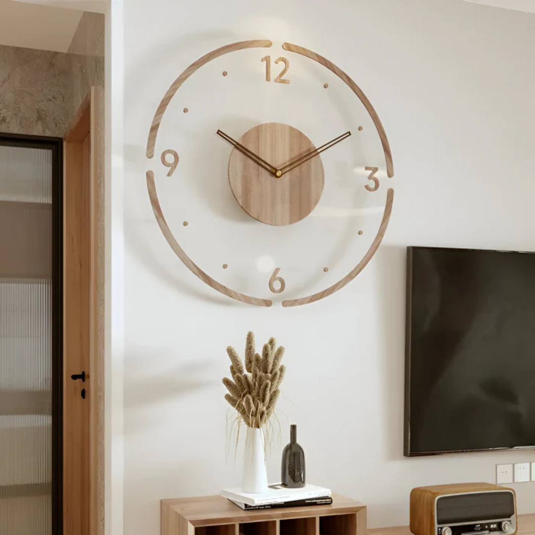 Wanduhr | Leises Quarzwerk, Acryl-Holzoptik 30 cm 6