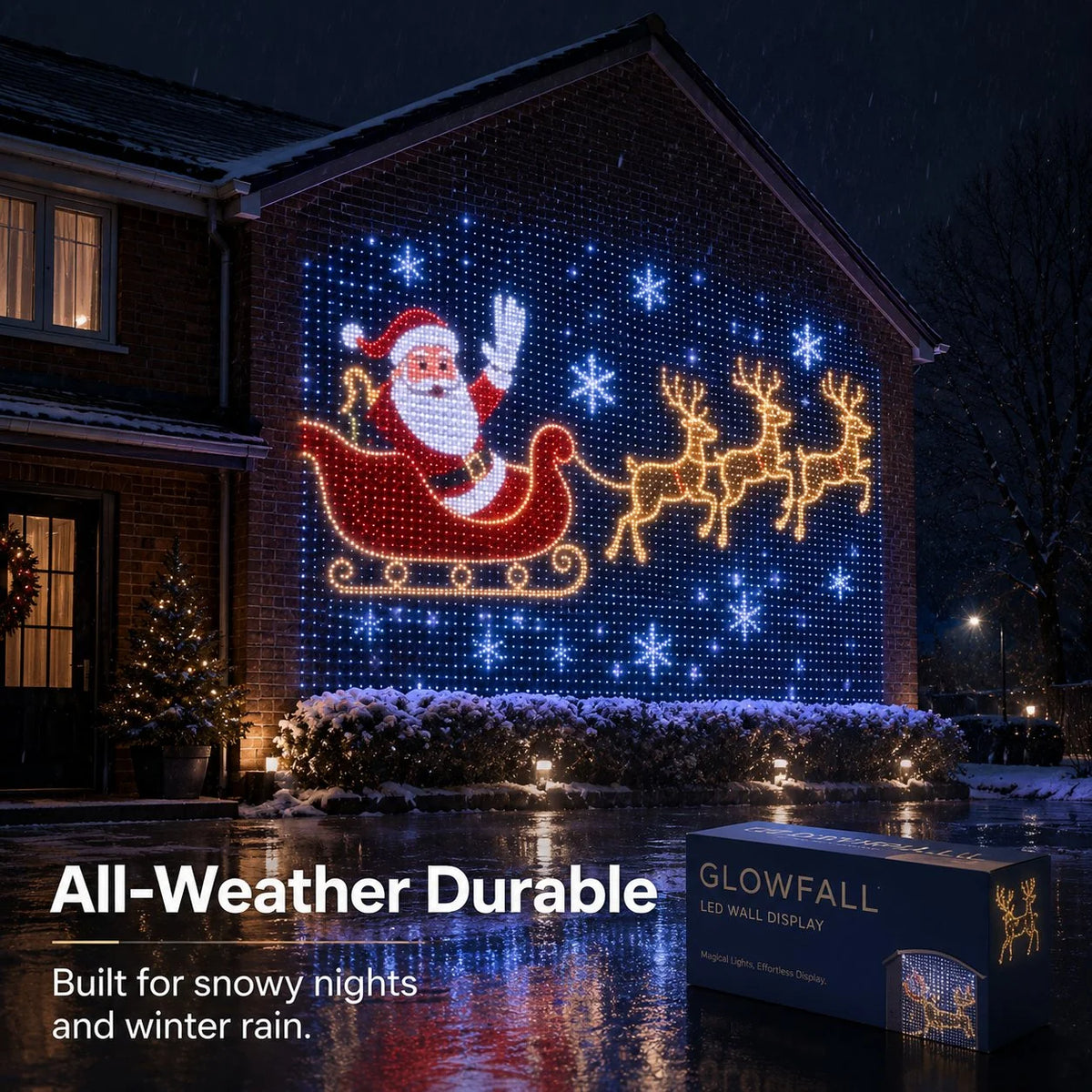 Weihnachtliche LED Hausnetz- und Outdoor-Wandvorhangbeleuchtung für festliche Stimmung 7
