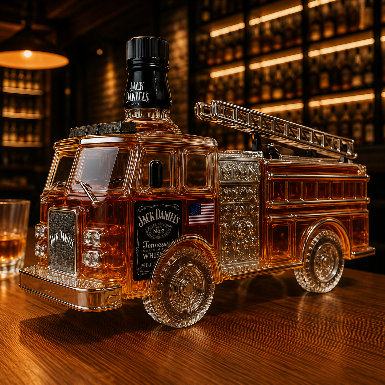 Whiskyflasche Firefighters Edition 400ml – Feuerwehr Design Glas Karaffe für Hausbar & Sammler