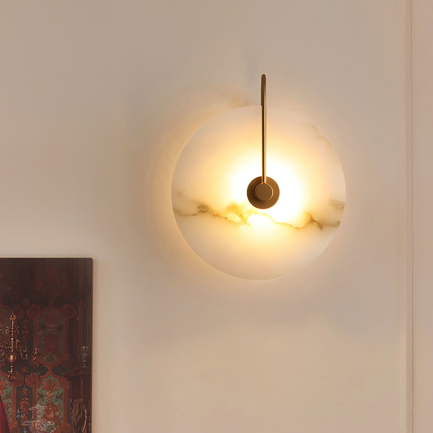 LumaAlba Wandleuchte – Modern, LED, Alabaster-Optik, Für Flur