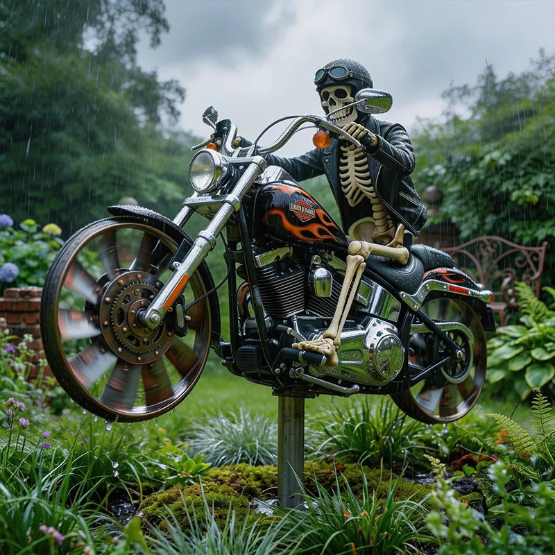 Windspiel | Vintage Chopper Design, Verchromte Speichenräder 2