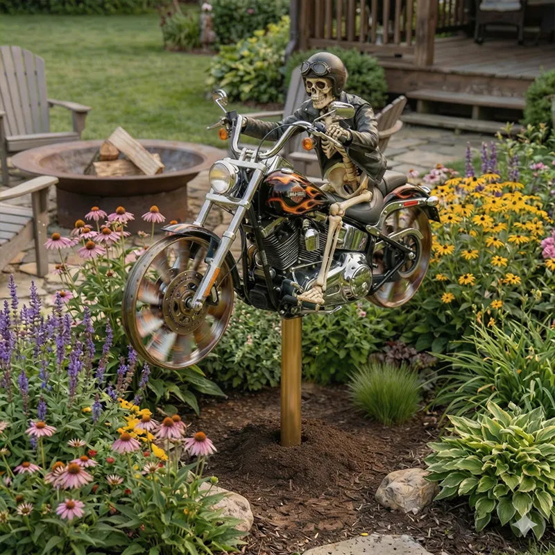 Windspiel | Vintage Chopper Design, Verchromte Speichenräder 4