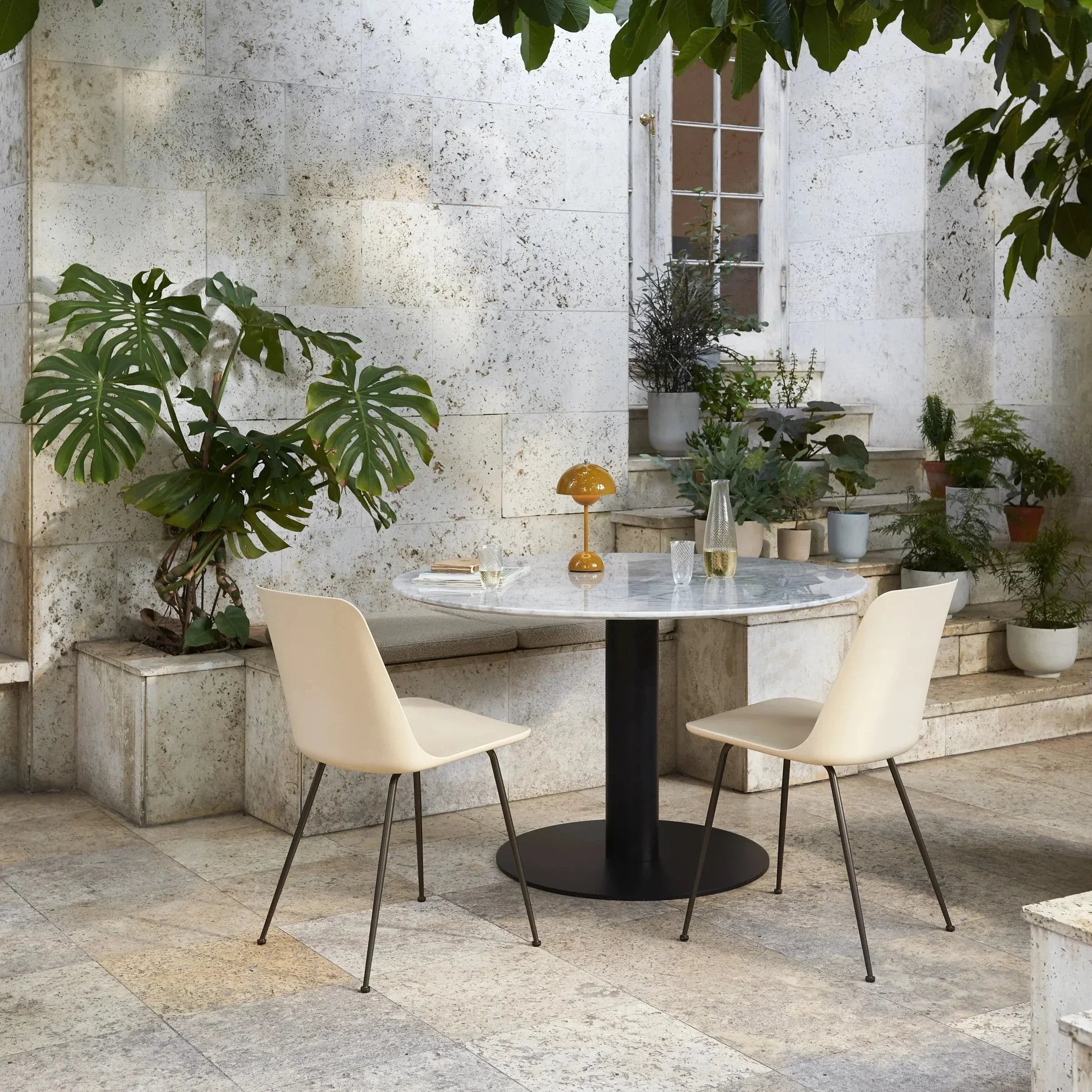 Mondschein – Moderne LED-Tischlampe dimmbar Weiß Wohnzimmer