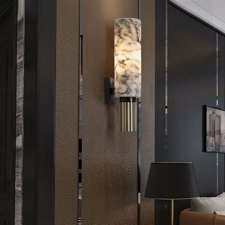 MarmoLux Wandleuchte – Modern, Marmor-Optik, LED, Für Wohnzimmer