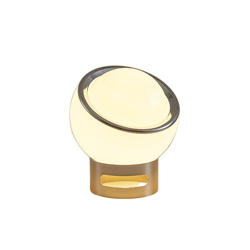 OpalLux Bauhaus Tischlampe – Französisches Design Opalglas Weiß Wohnzimmer