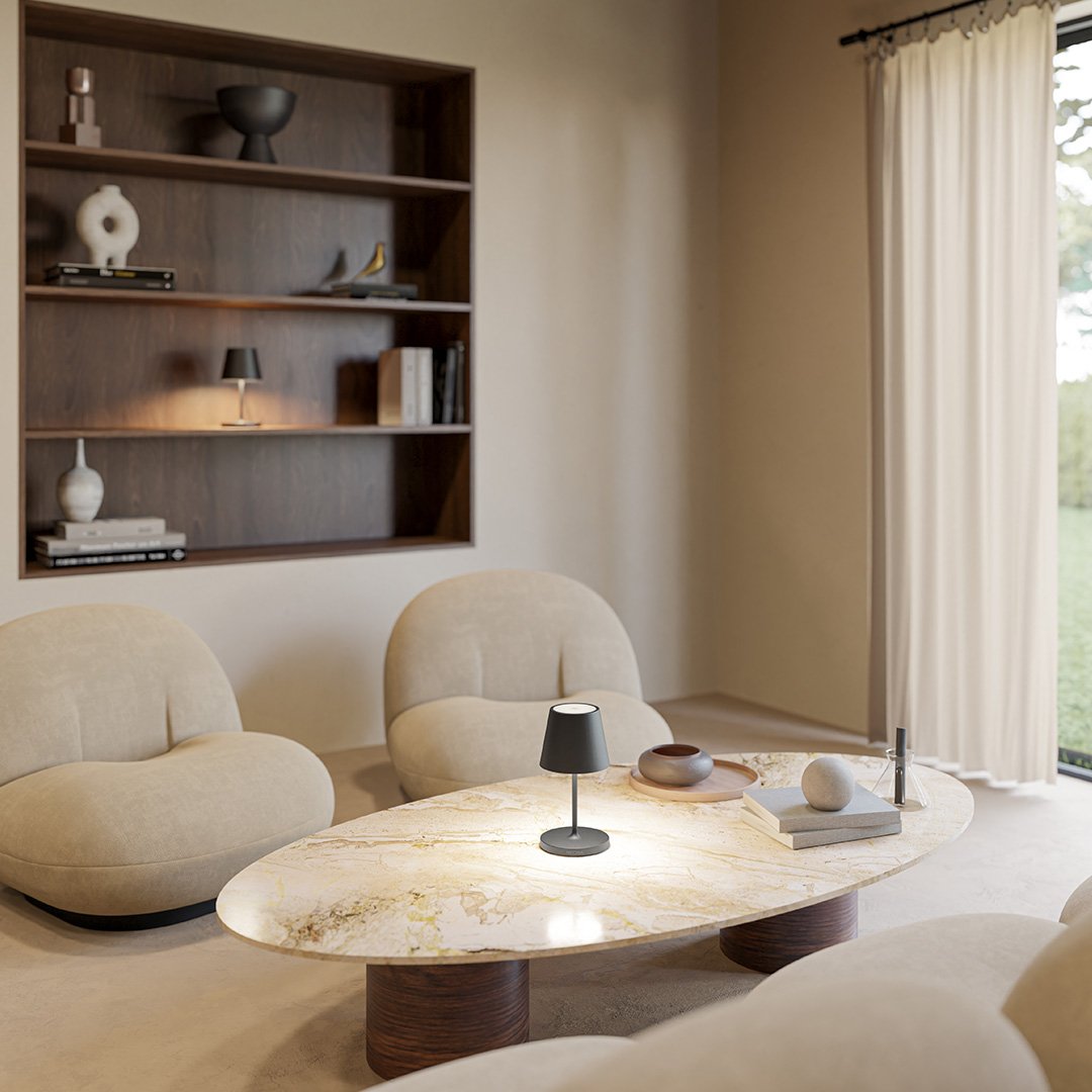 LumaGlow – Elegante LED-Tischlampe warmes Licht weiß für Wohnzimmer