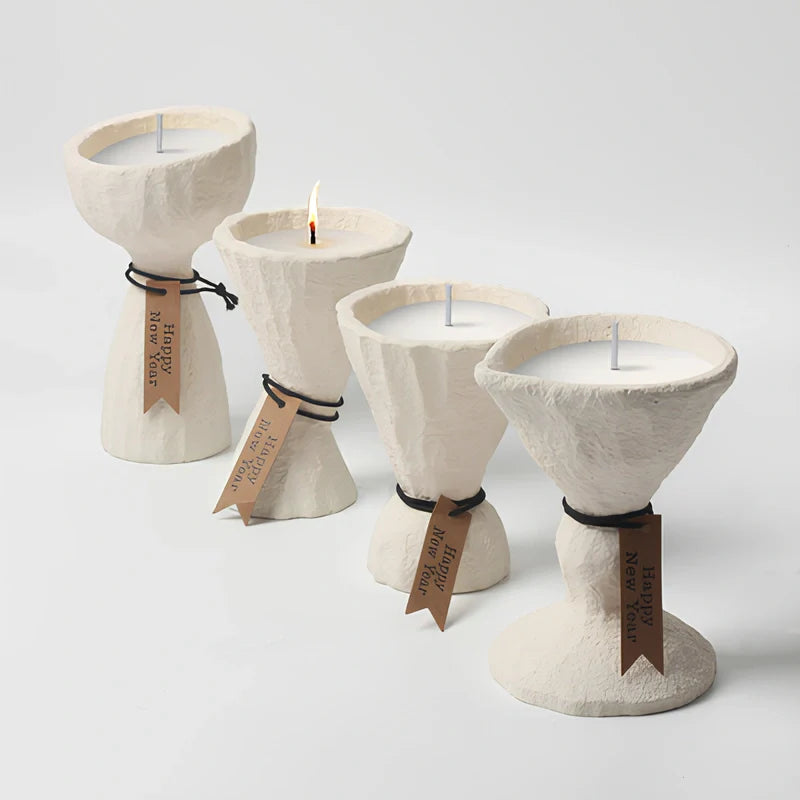 LumoFjord Kerzenhalter Skandi-Stil Steindesign Grau für Innen