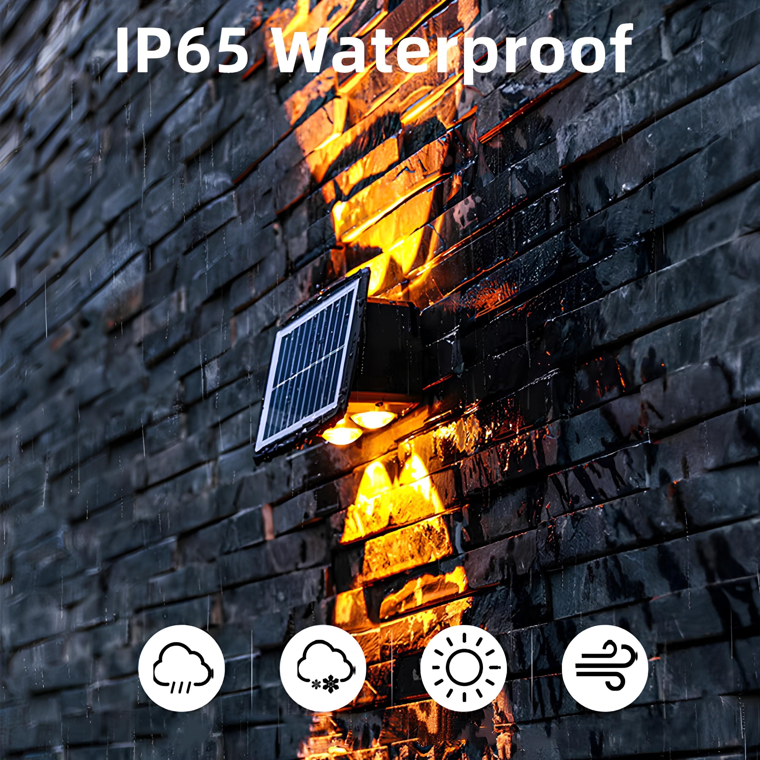 SolaGlow Wandlampe Modern Solar LED Schwarz für Terrasse