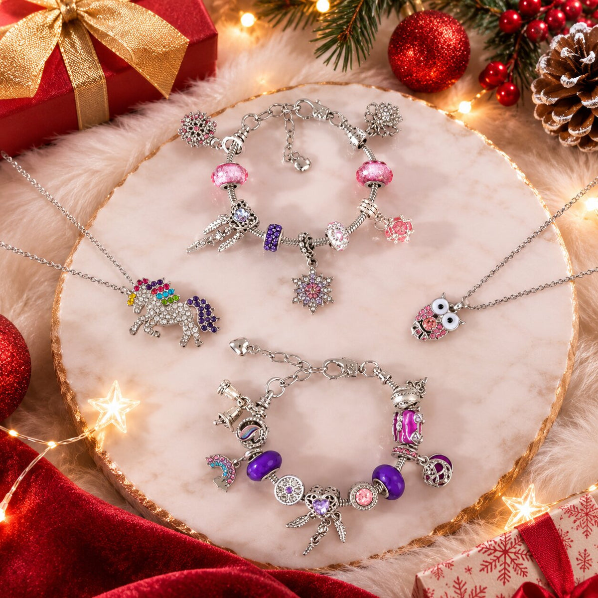 Charm Armband Adventskalender 2026 mit 24 Charms und Anhängern