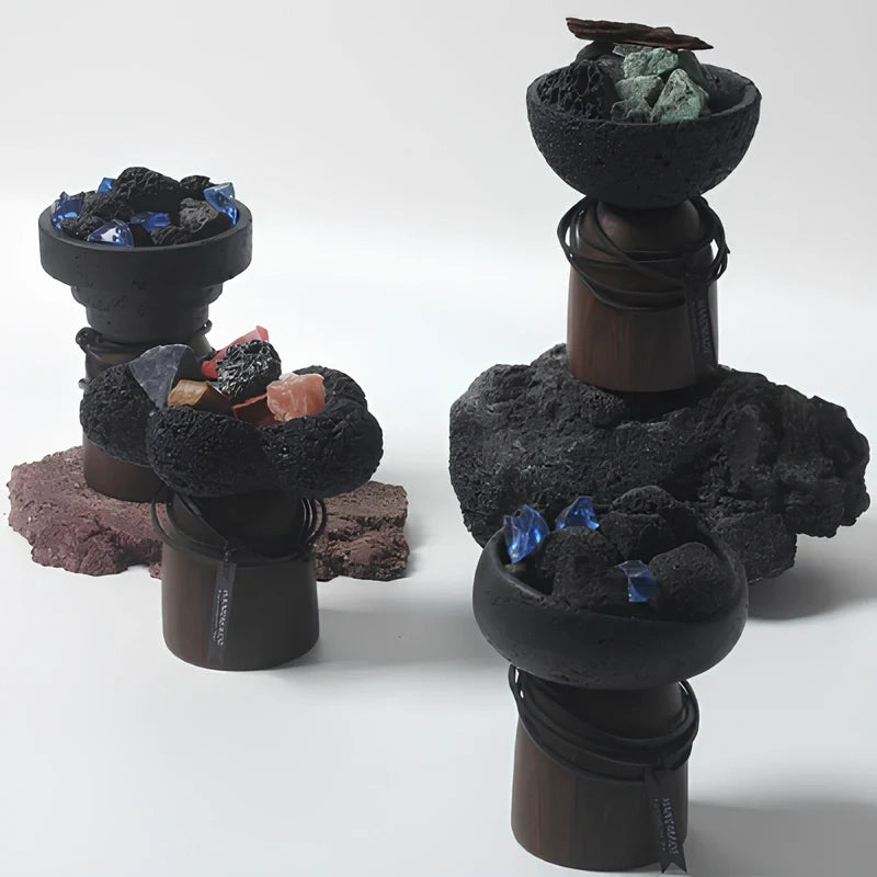 LumoLava Kerzenhalter Modernes Design Fließoptik Bronze Innen