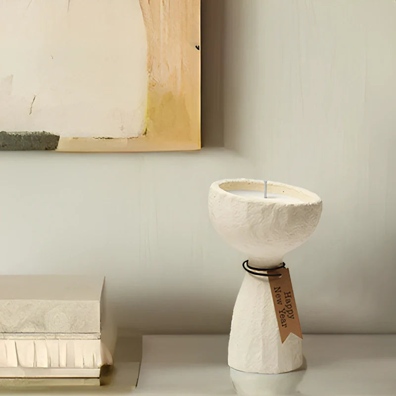 LumoFjord Kerzenhalter Skandi-Stil Steindesign Grau für Innen